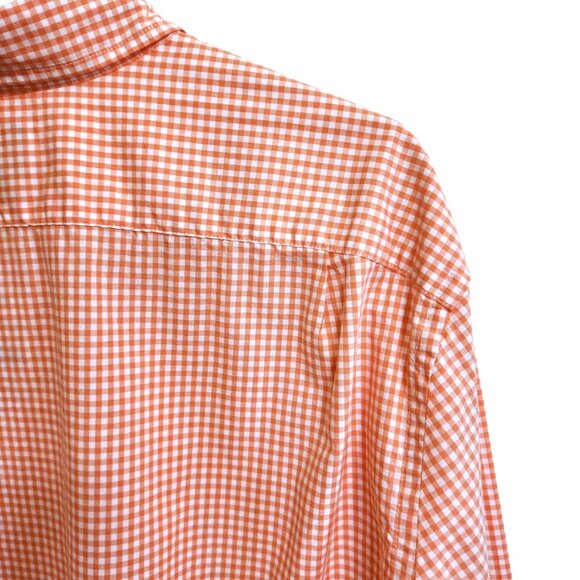J. Crew Button Down Long Sleeved Shirt Soft Coral & White Check Size Slim XL - Picture 5 of 15